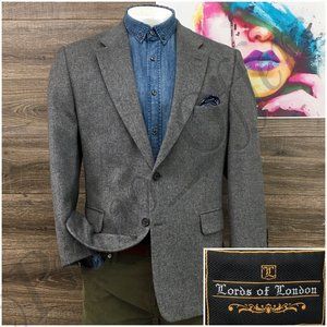 Vintage Mens Blazer Sport Coat Two Button Casual Jacket Size 44R Camel Hair Suit